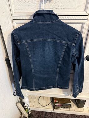 Live a Little Dark Blue Denim Jacket - Women's Jean Jacket